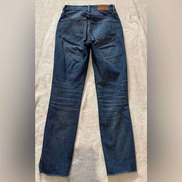 Madewell Blue Straight Leg Jeans with Distressed Look - Picture 9 of 9